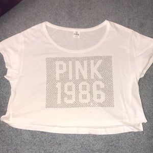 Victoria Secret Pink White Crop Top